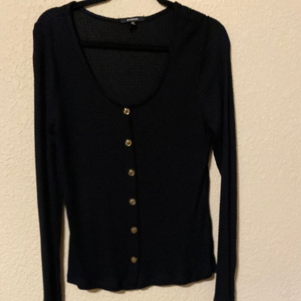 Pullover Black Knit Top